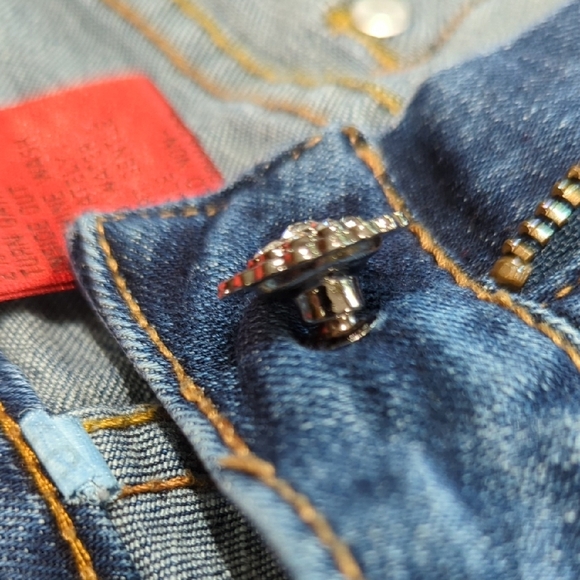 Elegant Blue Skinny Jeans with Crystal Accents - Picture 10 of 12